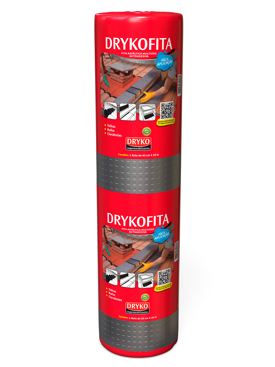 Cinta Asfáltica Adhesiva Multiuso y tapagoteras DRYKOFITA 60 cm x 10 mt - Aluminizada 1