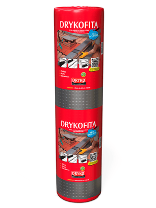 Cinta Asfáltica Adhesiva Multiuso y tapagoteras DRYKOFITA 60 cm x 10 mt - Aluminizada