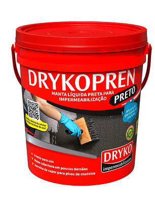 Membrana Líquida Asfáltica Impermeabilizante Drykopren Preto 18lts 
