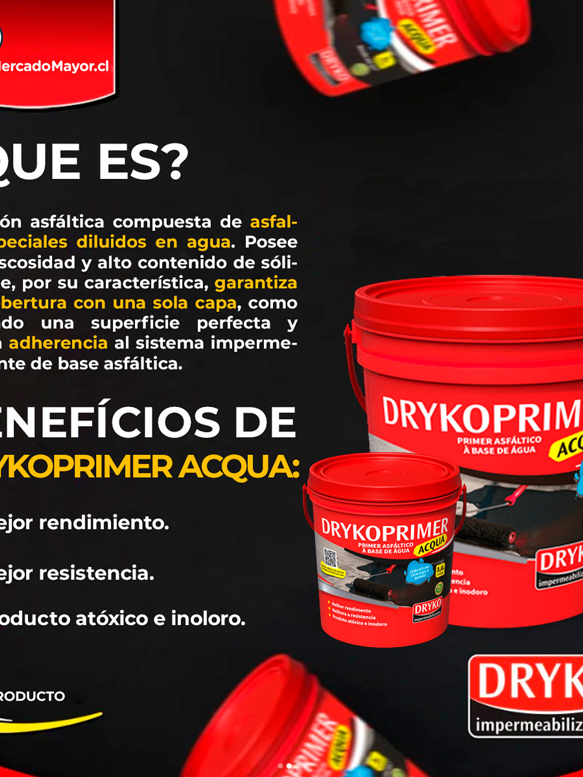 Emulsión asfáltica Dryko Primer Vedatudo ACQUA 1 Lt  2