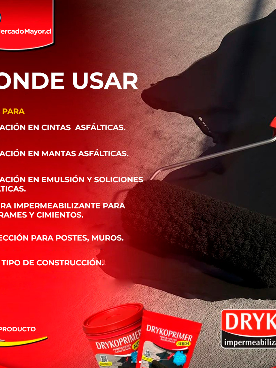 Emulsión asfáltica Dryko Primer Vedatudo ACQUA 1 Lt  3