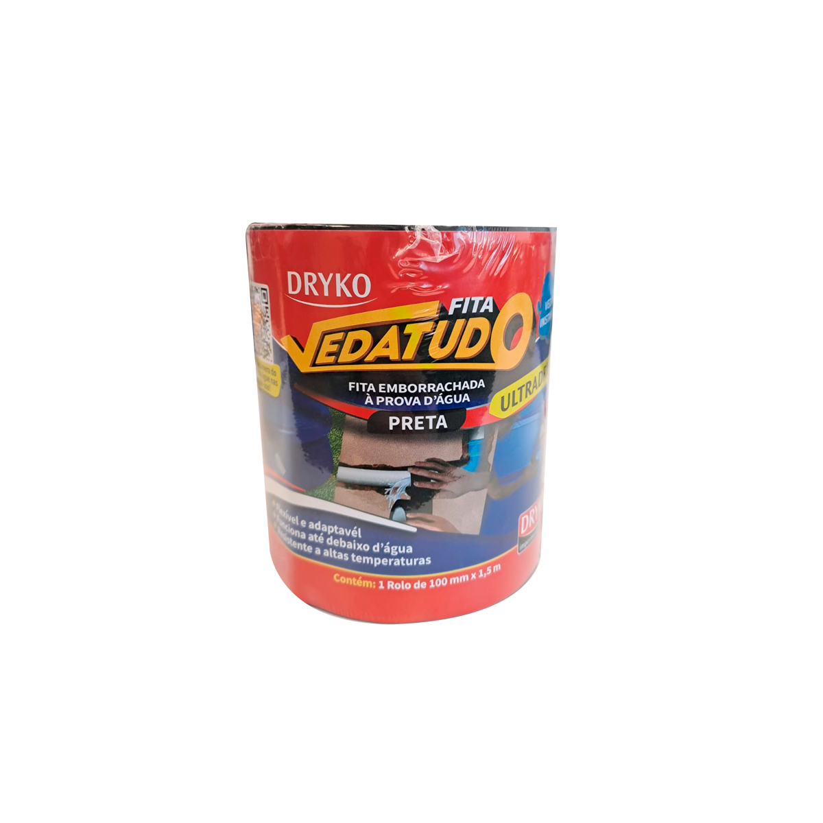 Parche sellador Drykofita Vedatudo Ultradry Negro 100mm X 1,5mt