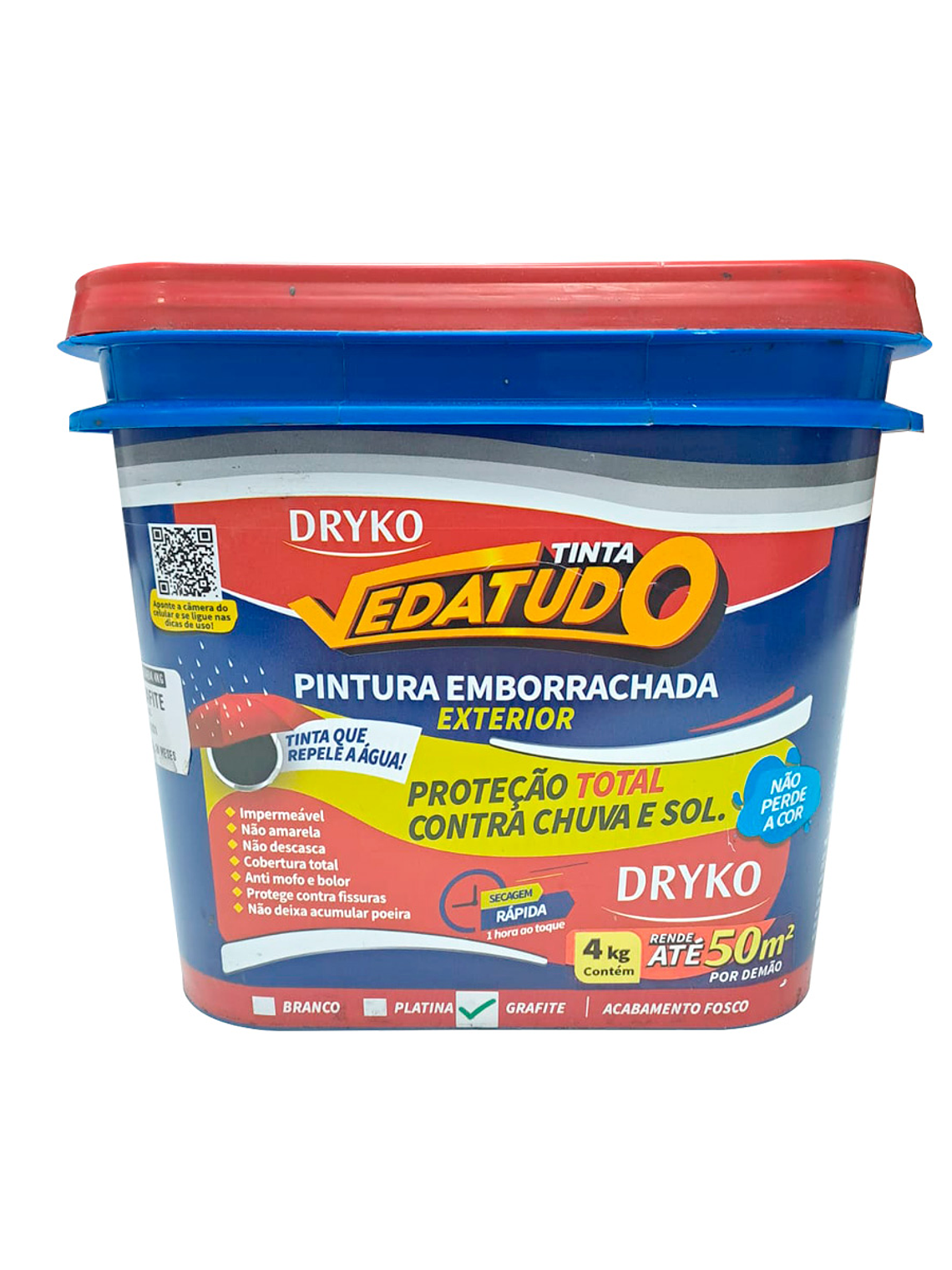 Pintura engomada elástica para la protección contra el agua 4 Kg. Dryko Vedatudo / Grafito 1
