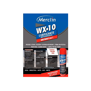 WX-10 Lubricante multiuso anticorrosivo con Teflón merclin 237ml.