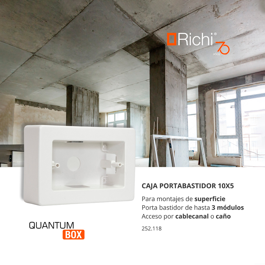 Caja Porta bastidor Universal Richi Quantum BOX 3 módulos/ blanco 3
