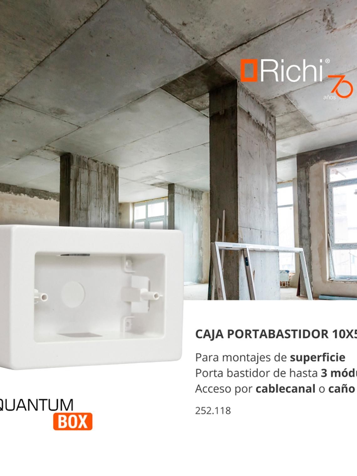 Caja Porta bastidor Universal Richi Quantum BOX 3 módulos/ blanco 3