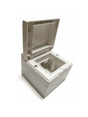 Caja superficie 80x80mm 2 Módulos con tapa de protección Richi /Blanco