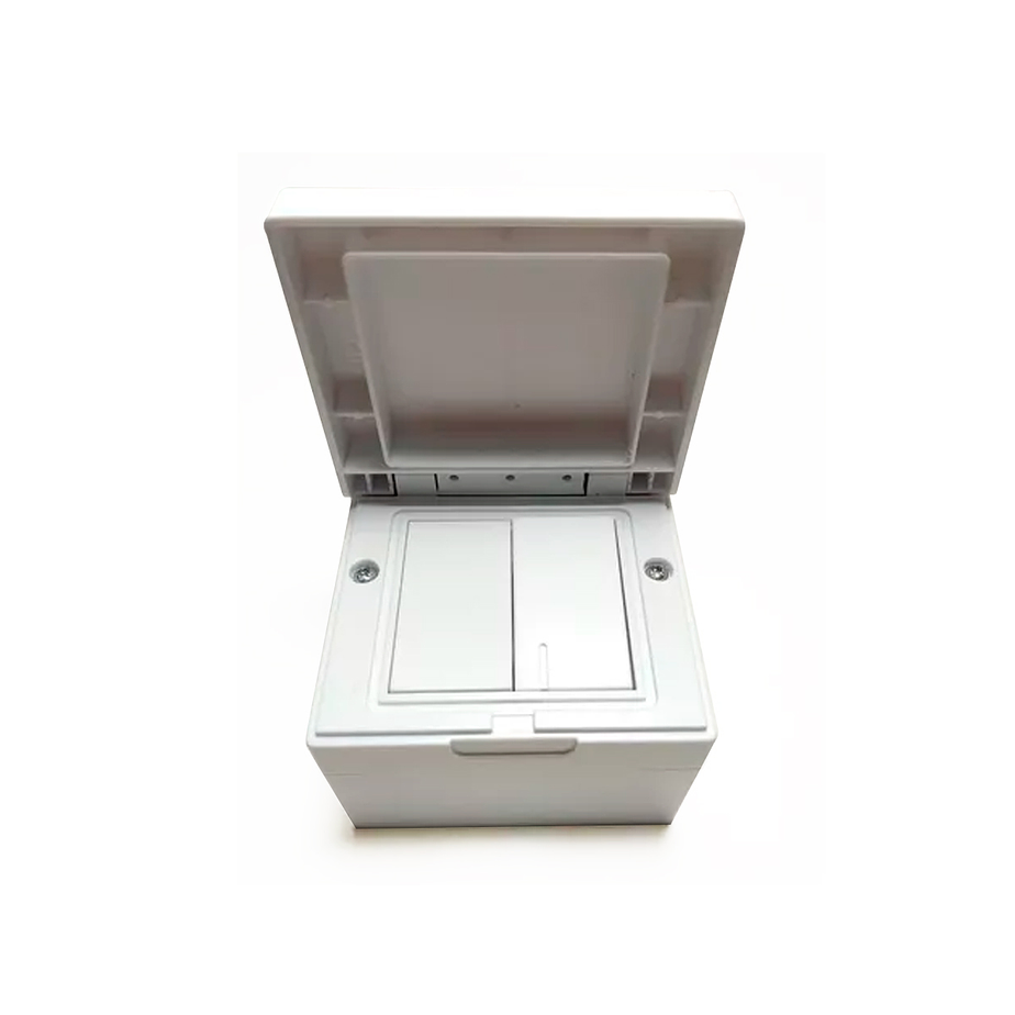 Caja superficie 80x80mm 2 Módulos con tapa de protección Richi /Blanco 5