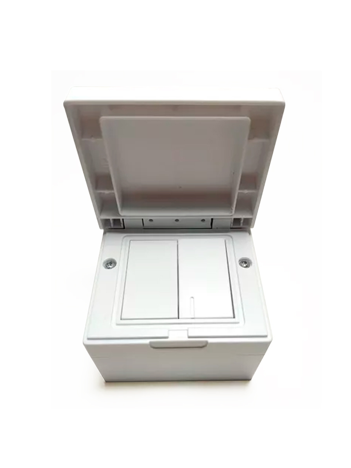 Caja superficie 80x80mm 2 Módulos con tapa de protección Richi /Blanco 5