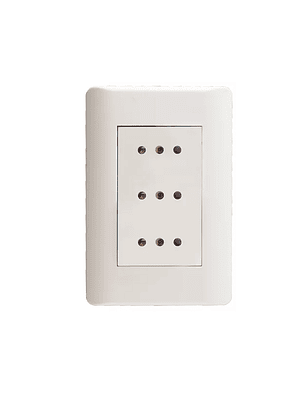 Tomacorriente italiano triple Richi Quantum BOX/ Blanco.