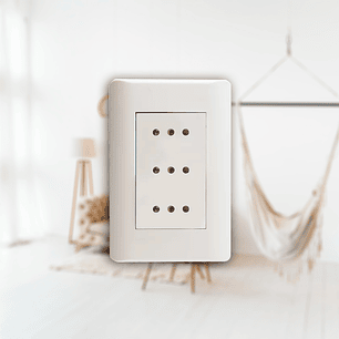 Tomacorriente italiano triple Richi Quantum BOX/ Blanco.