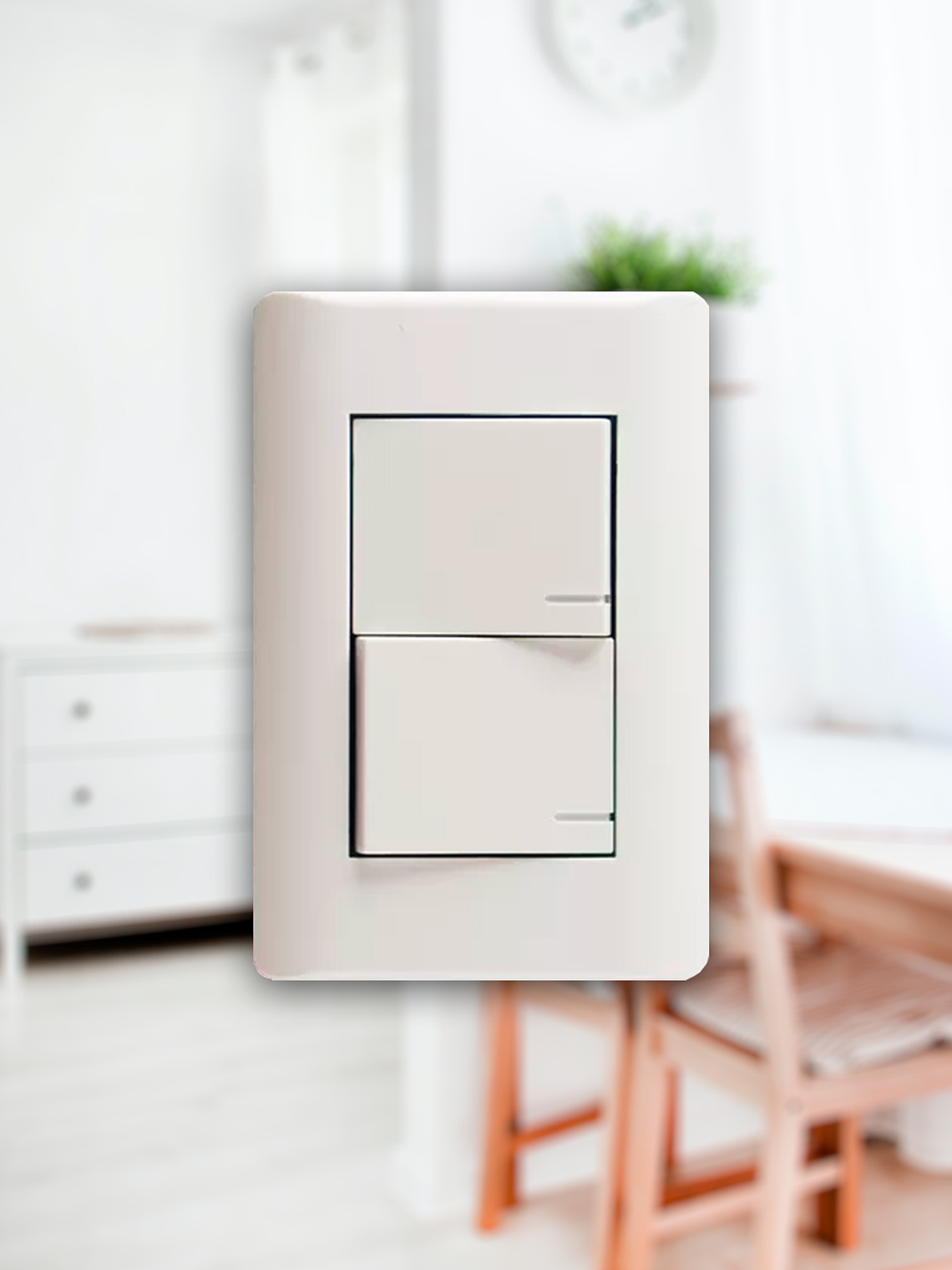 Interruptor Richi Completo 2 fichas teclón 10A /Blanco 2