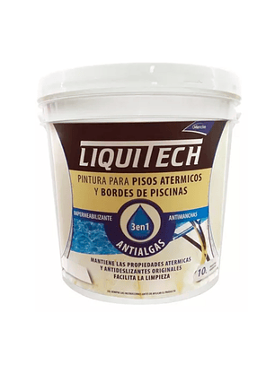 Pintura atérmica impermeabilizante pisos y bordes de piscinas 10L Liquitech