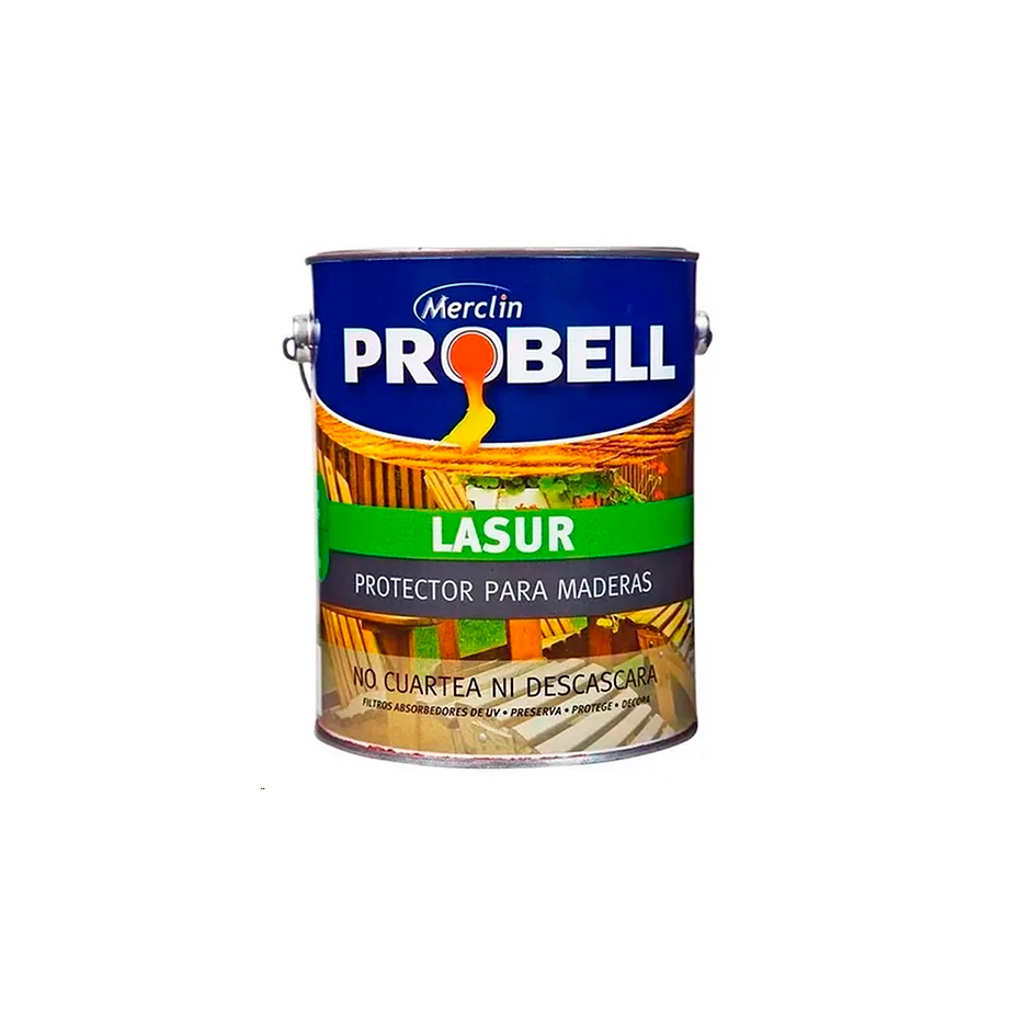 Pintura Protectora para maderas PROBELL LASUR SATINADO 1 LItro. 1
