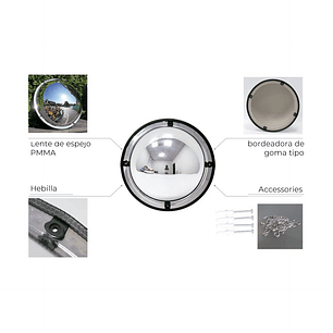 Espejo Panorámico 80cm tipo Domo 360°  Convexo de alta resistencia