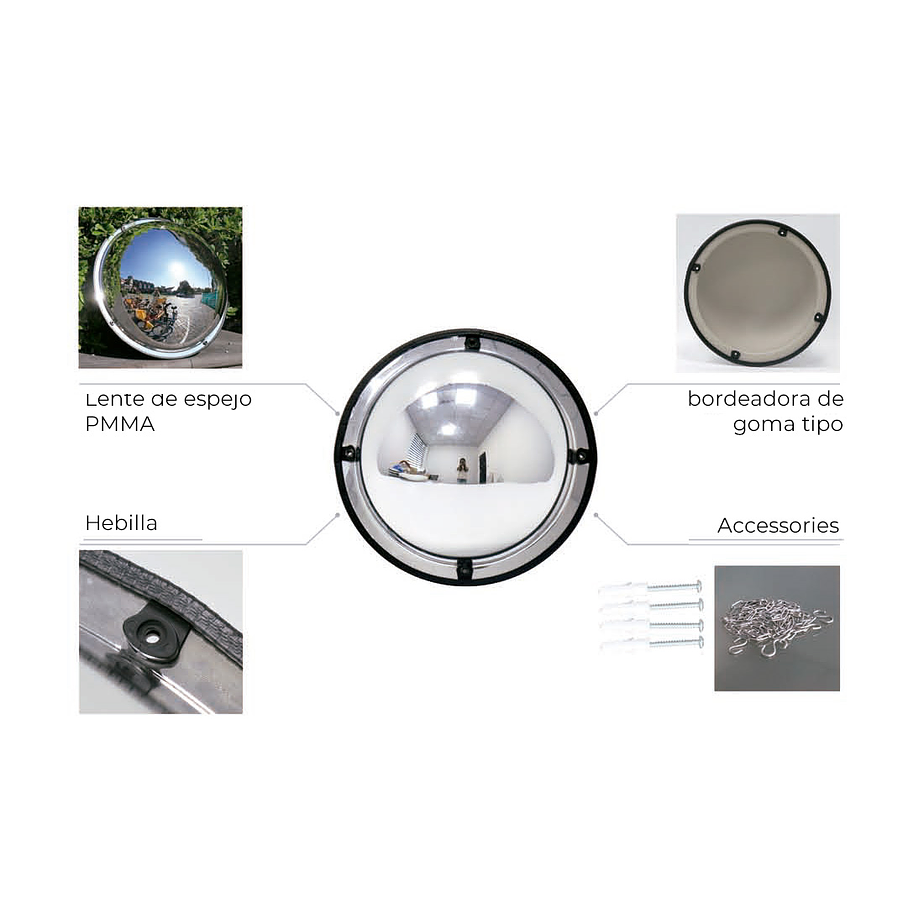 Espejo Panorámico 80cm tipo Domo 360°  Convexo de alta resistencia 2