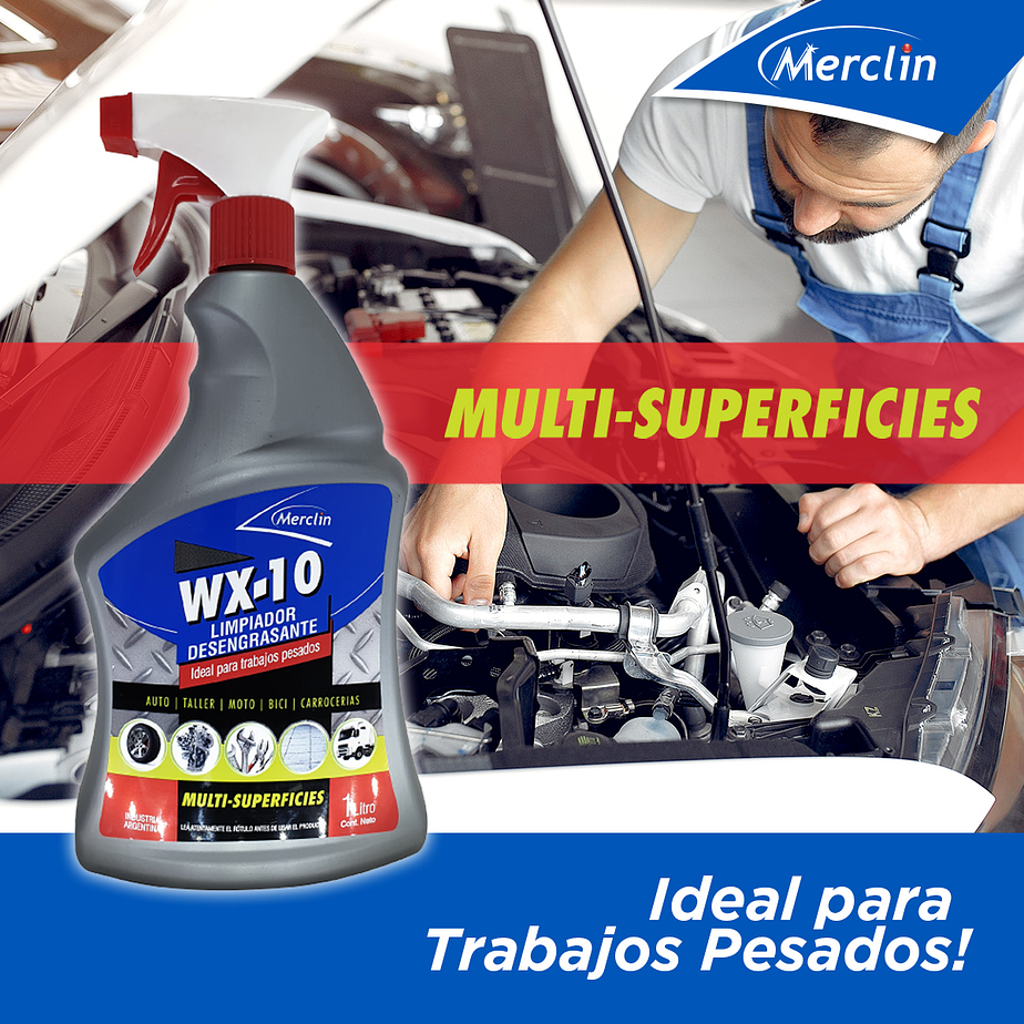 WX-10 Limpiador desengrasante biodegradable Merclin 1 Lts. 3