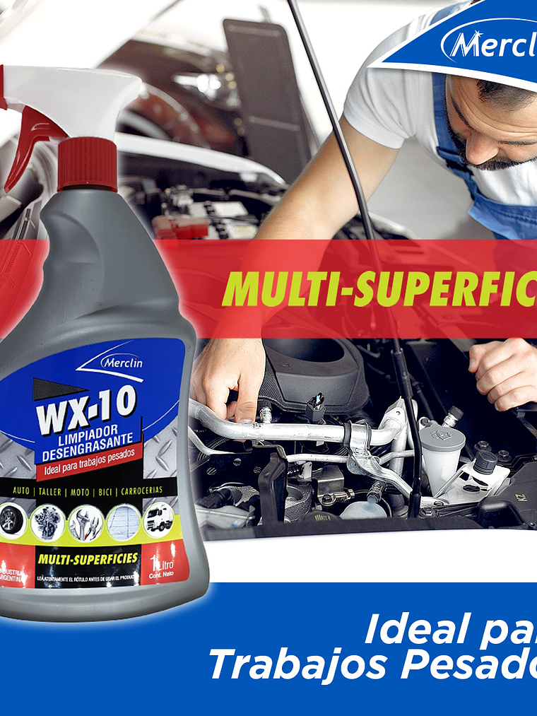 WX-10 Limpiador desengrasante biodegradable Merclin 1 Lts. 3
