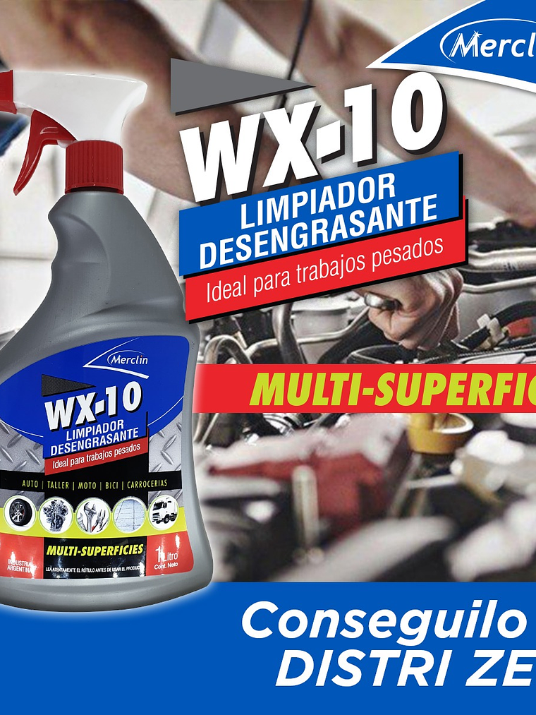 WX-10 Limpiador desengrasante biodegradable Merclin 1 Lts. 4