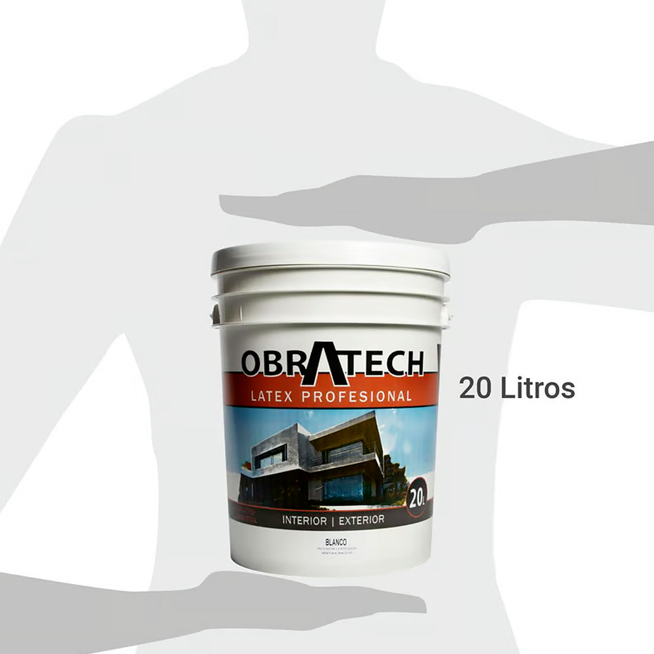Pintura Obratech Interior Y Exterior Blanco Látex 20lts 2