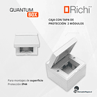 Caja superficie 80x80mm 2 Módulos con tapa de protección Richi /Blanco 7