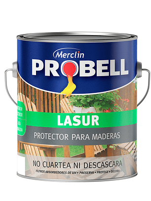 Pintura Protectora para maderas PROBELL LASUR BRILLANTE 4 Litros.