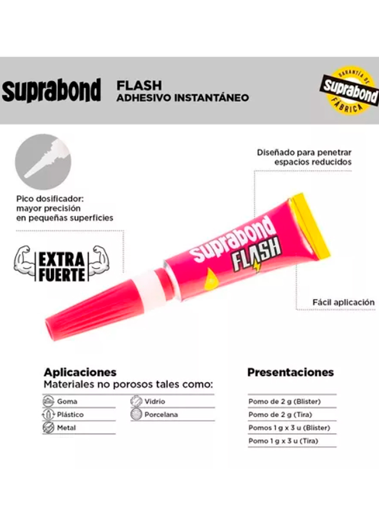Adhesivo Instantáneo Flash Líquido 1 g.  4