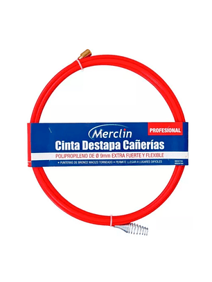 Cinta Destapa Cañerías Puntas Acero 15 Metros X 9 Mm Merclin