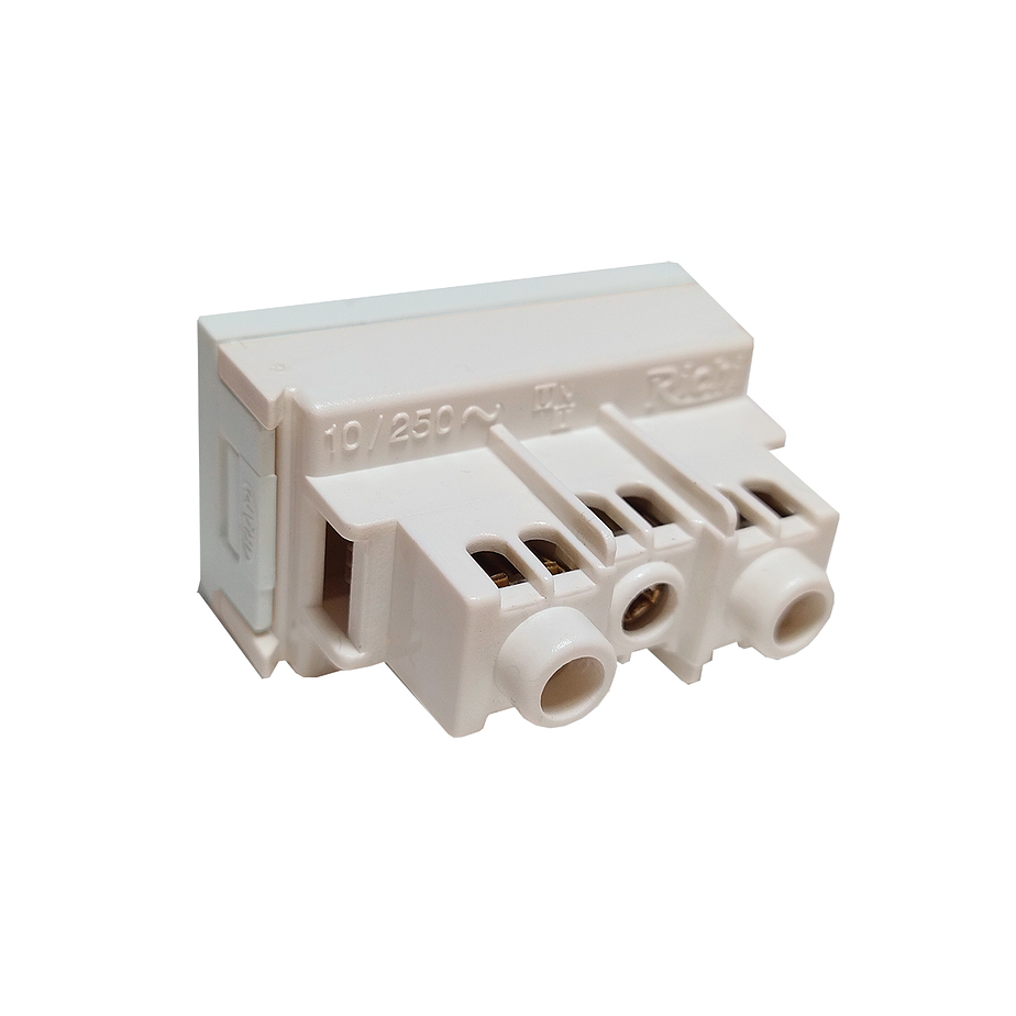 Módulo individual Tomacorriente italiano Richi Quantum BOX/ Blanco. 2