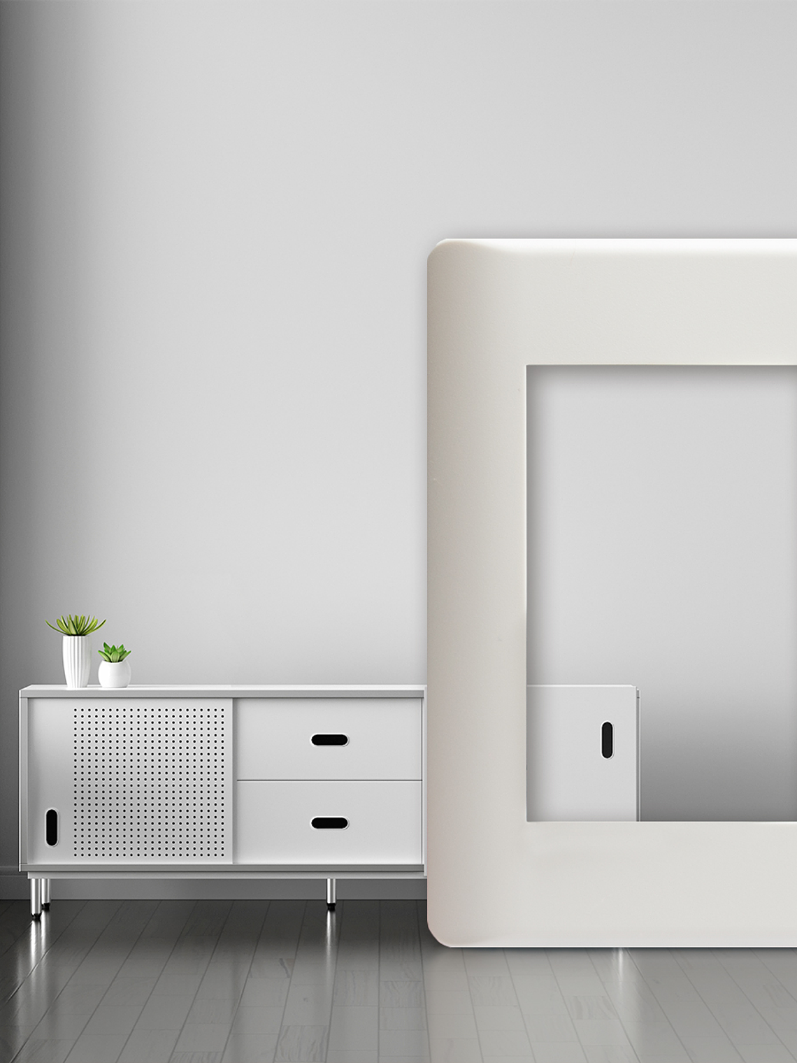 Tapa para armar 3 Módulos Blanco/Beige Richi. 2