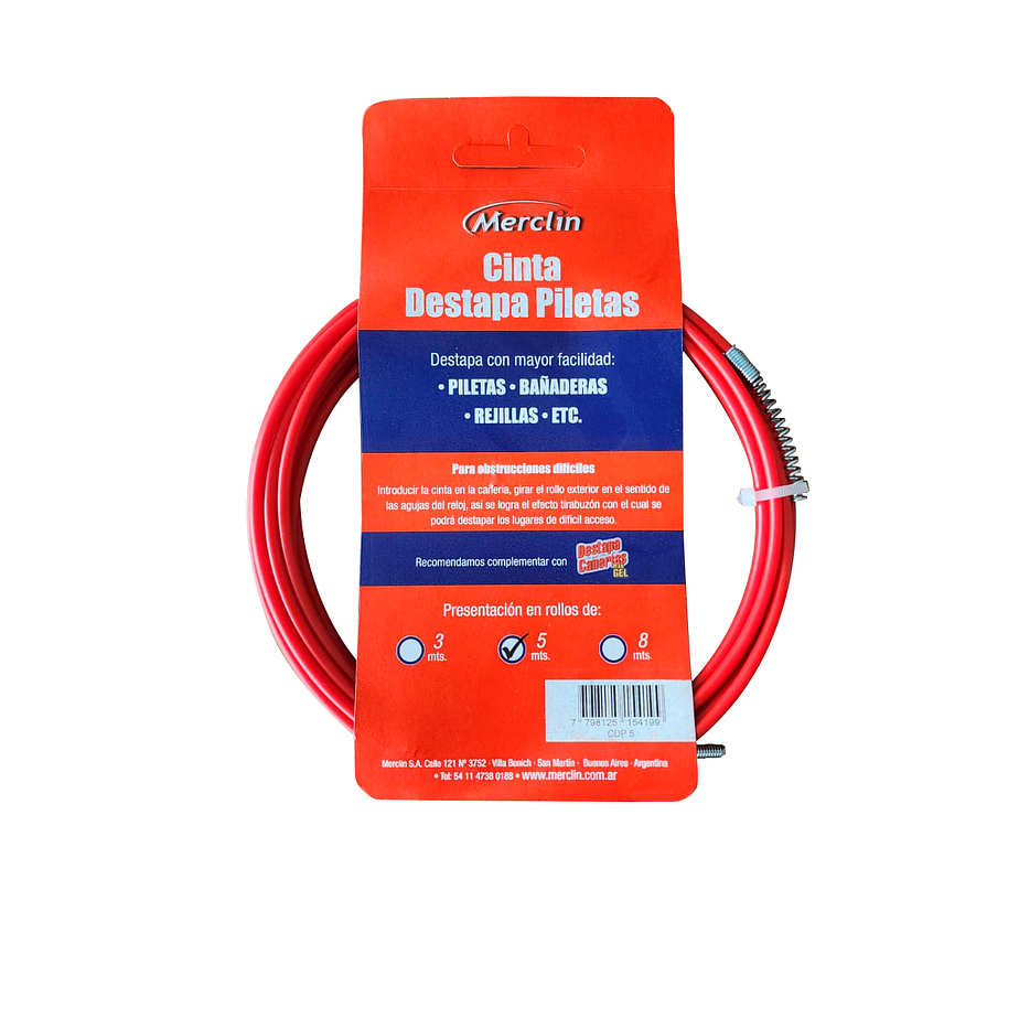 Cinta Destapa Piscinas 5 Mts De Acero Recubierto Merclin 3