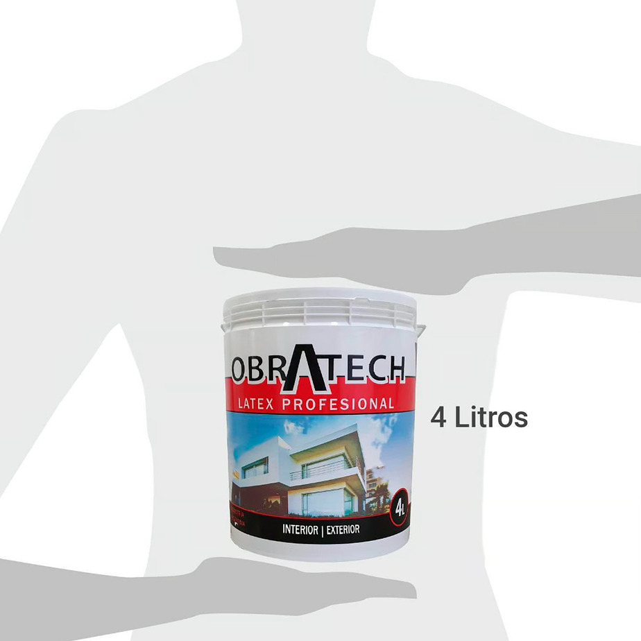 Pintura Obratech Interior Y Exterior Blanco Látex 4lts 2
