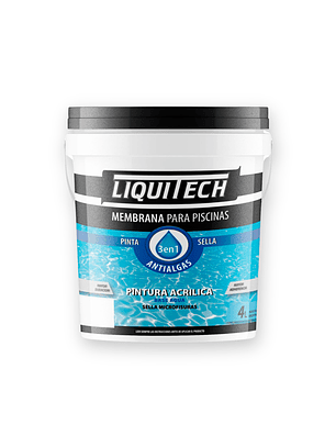 Pintura Membrana para Piscina 4 Lts. Liquitech 
