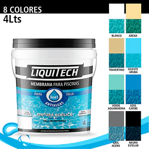 Pintura Membrana para Piscina 4 Lts. Liquitech 