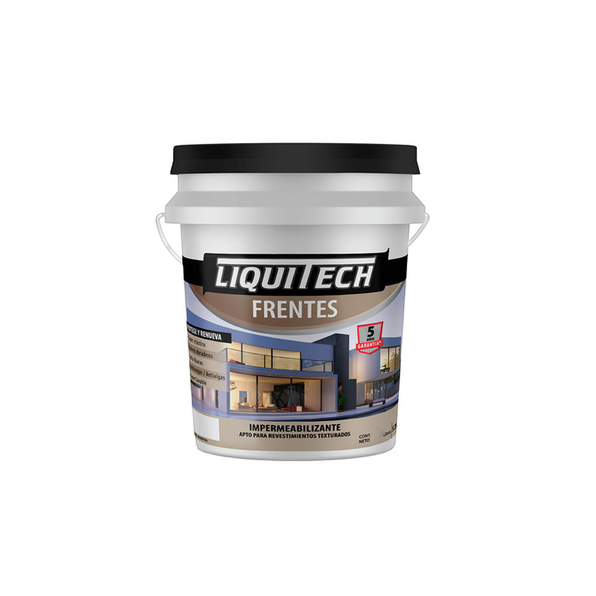 Impermeabilizante para frentes y muros Liquitech 4 Lts Colores