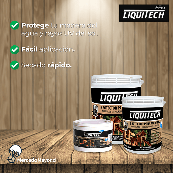 Protector Para Maderas Micromembrana 1 Litros Liquitech  3