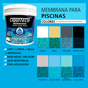Pintura Membrana para Piscinas 10 Litros. Liquitech  