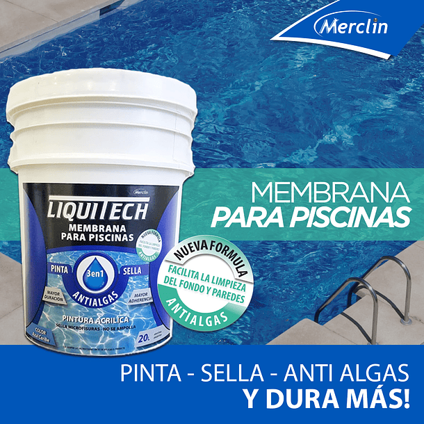 Pintura Membrana para Piscinas 10 Litros. Liquitech   9