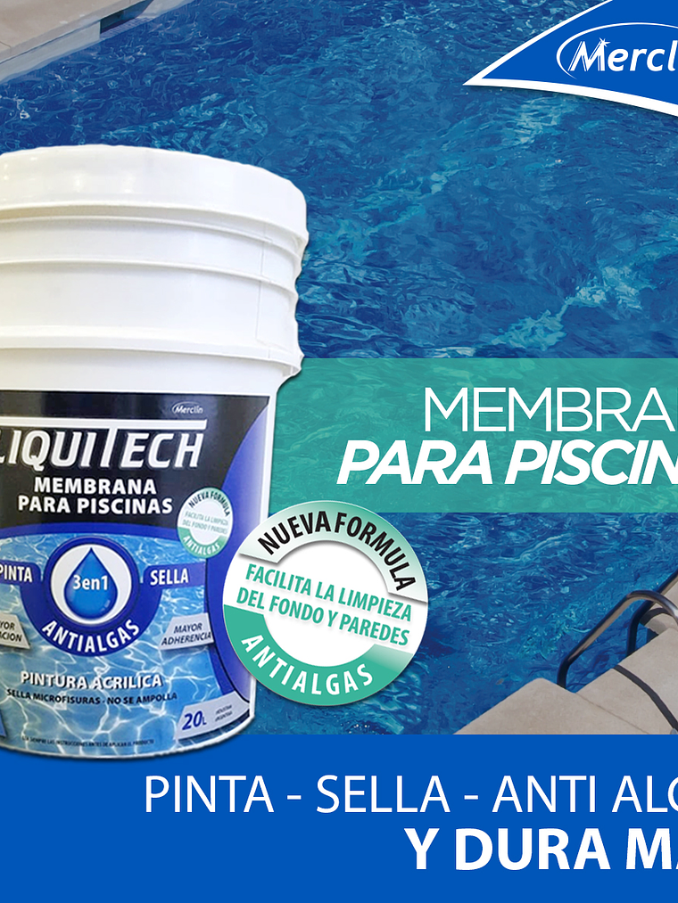 Pintura Membrana para Piscinas 10 Litros. Liquitech   9