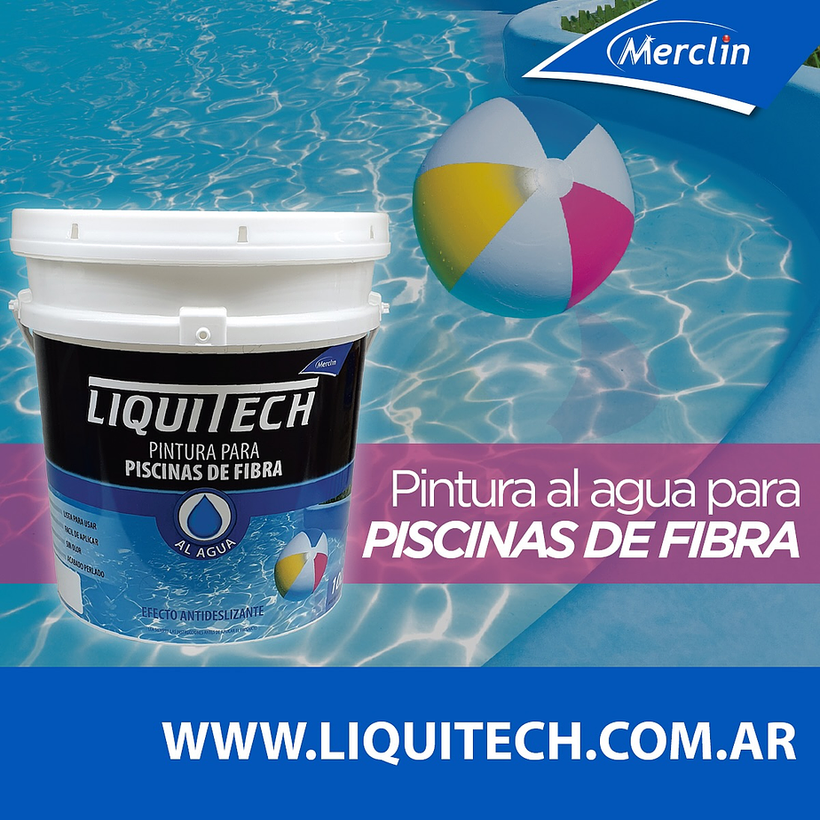 Pintura para piscinas de fibra Liquitech 10 Lt 5