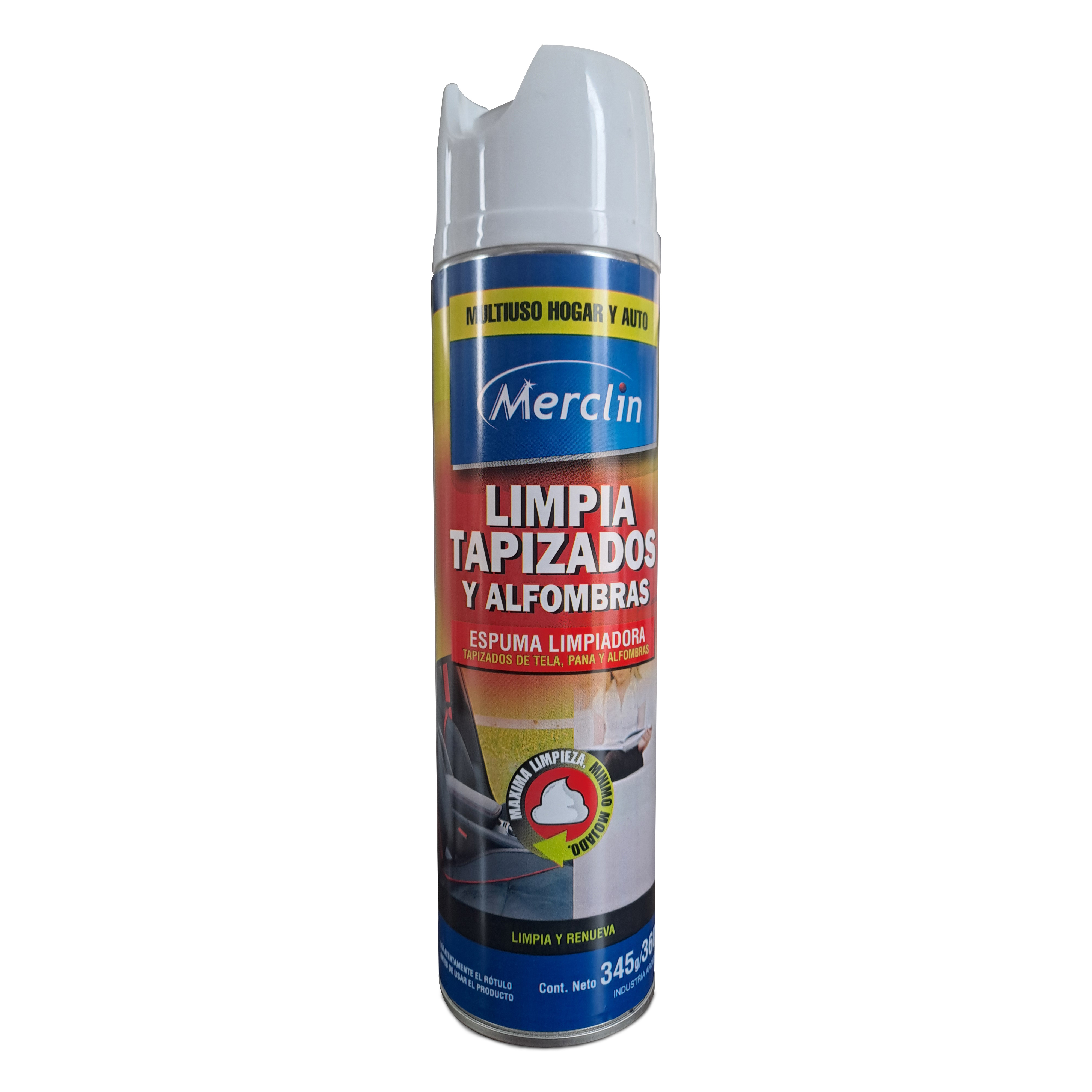 Limpiador tapizados y alfombra multiuso hogar auto 360ml / Merclin