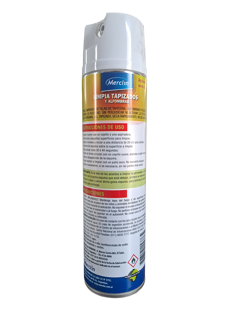 Limpiador tapizados y alfombra multiuso hogar auto 360ml / Merclin 3