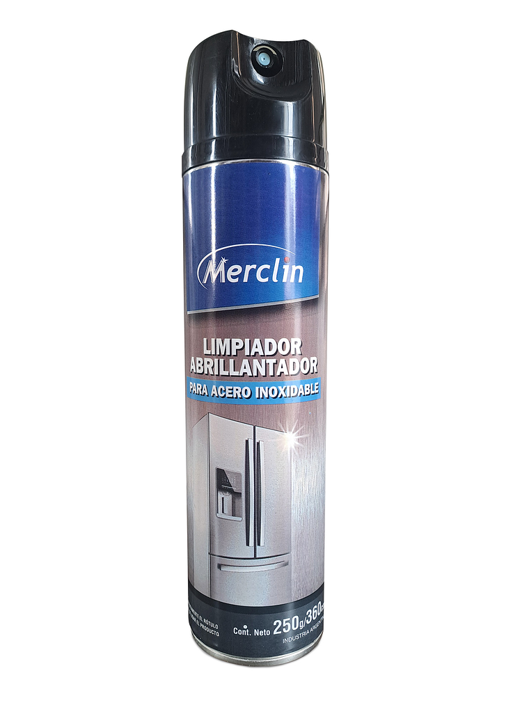 Limpiador abrillantador para acero inoxidable aerosol 360ml / Merclin 1
