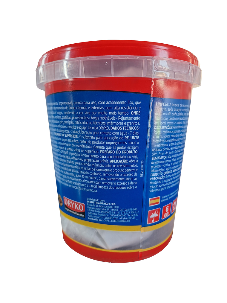 Rejunte acrílico Dryko Vedatudo para áreas internas e externas 1kg./ Blanco 3