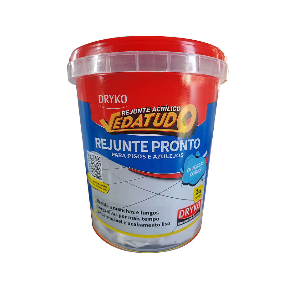 Rejunte acrílico Dryko Vedatudo para áreas internas e externas 1kg./ Blanco 1