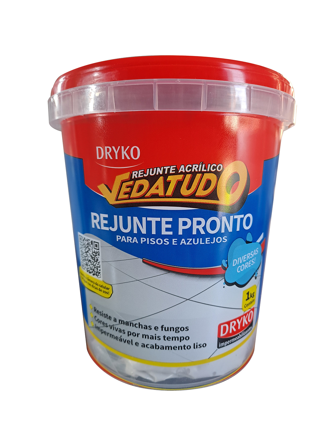 Rejunte acrílico Dryko Vedatudo para áreas internas e externas 1kg./ Blanco 1