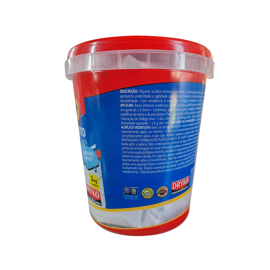 Rejunte acrílico Dryko Vedatudo para áreas internas e externas 1kg./ Blanco 4