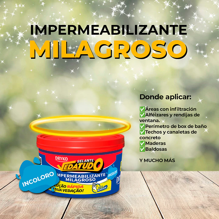 Impermeabilizante de Alto Rendimiento de base acrílica Milagroso 300 gr. 4