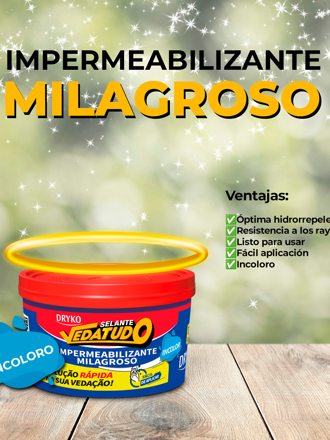 Impermeabilizante de Alto Rendimiento de base acrílica Milagroso 300 gr. 5