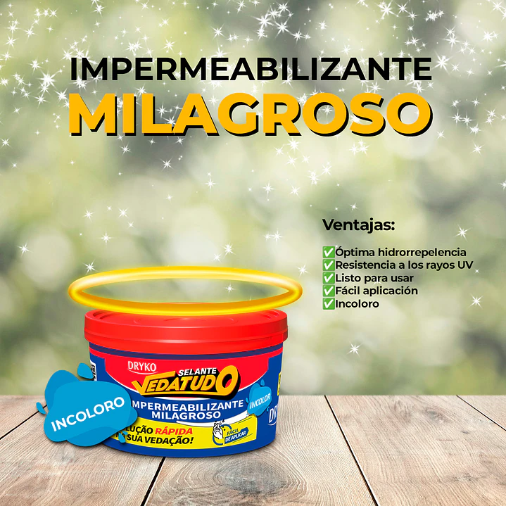 Impermeabilizante de Alto Rendimiento de base acrílica Milagroso 300 gr. 5